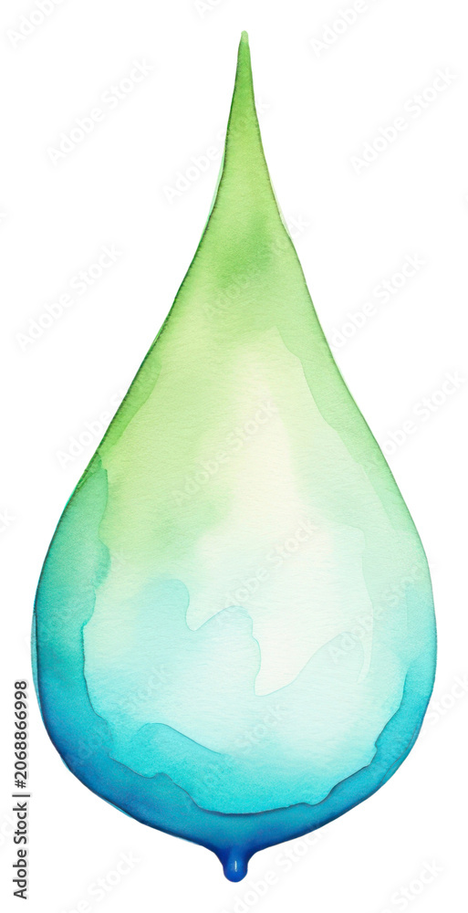 Obraz premium PNG Shape green blue drop.