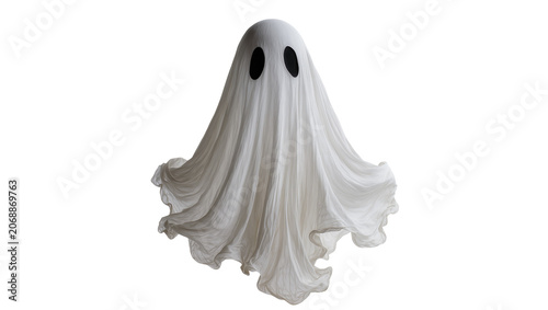 Принти на полотні White flowing ghost with black eyes