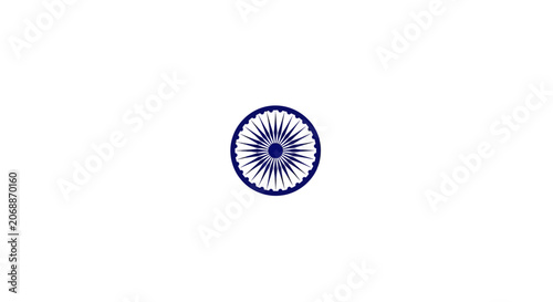 Canvastavla Ashoka Chakra vector icon, navy blue wheel of dharma symbol on white background,