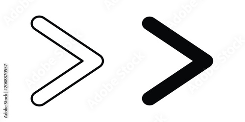 Konstfotografi Is greater than icon line and glyph bundle