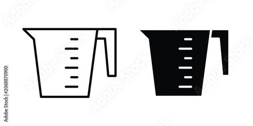 Cuadro en lienzo Measuring cup icon line and glyph bundle