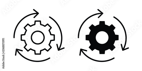 Tableau sur toile Methodology icon line and glyph bundle