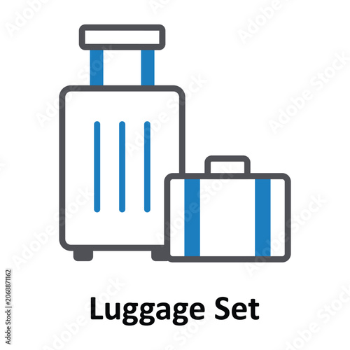 Luggage Set Vector Icon which can easily modify or edit