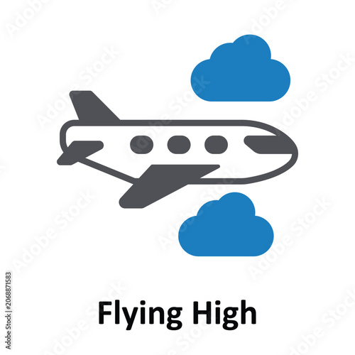 Flying High Vector Icon which can easily modify or edit