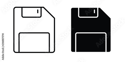Tablou pe pânză Save file icon line and glyph bundle