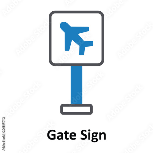  Gate Sign Vector Icon which can easily modify or edit