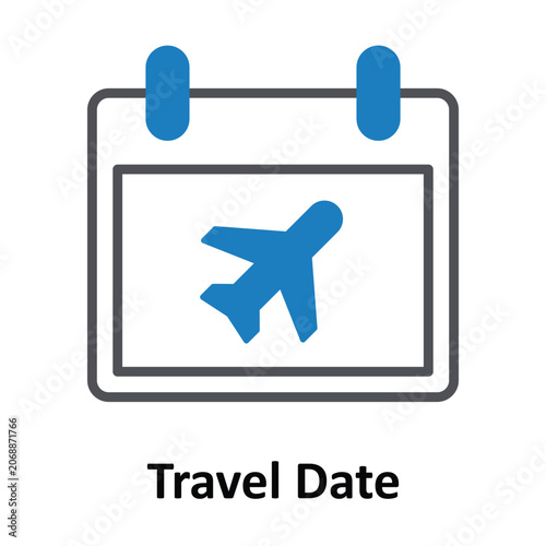   Travel Date Vector Icon which can easily modify or edit