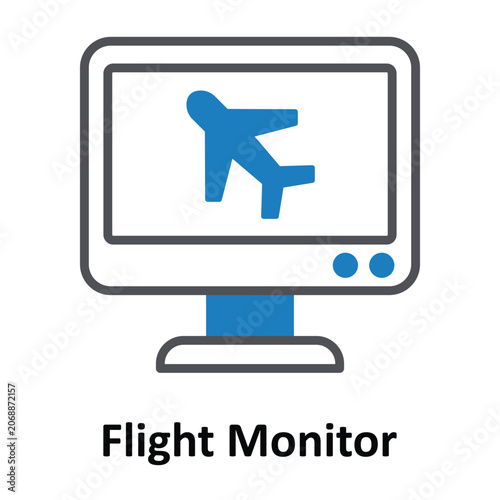 Flight Monitor Vector Icon which can easily modify or edit