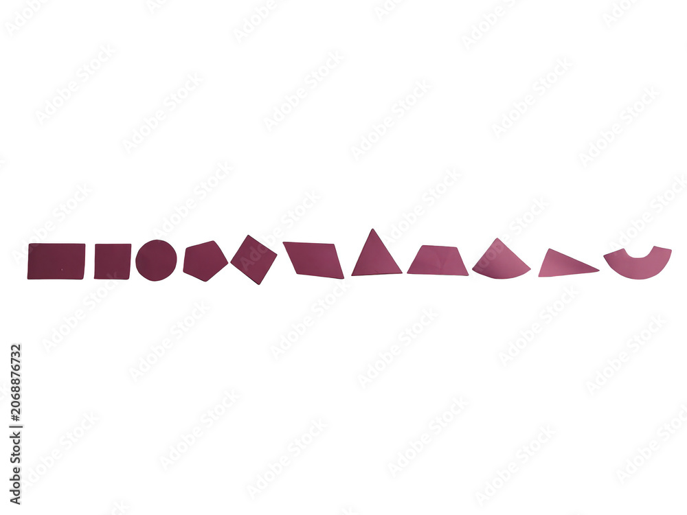 Obraz premium A collection of various geometric shapes in a dark pink gradient color