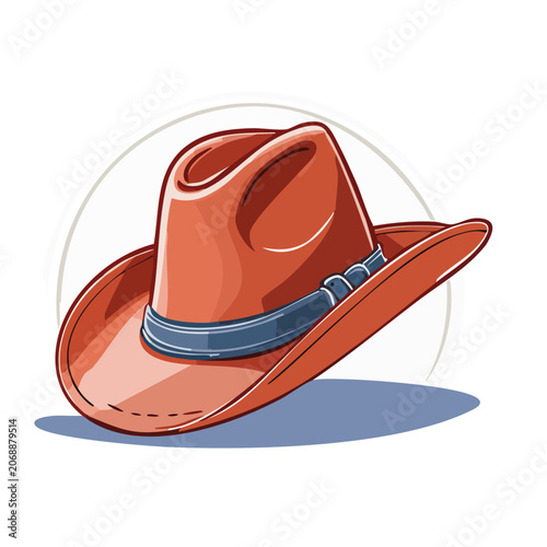 Orange Cowboy Hat Vector Illustration