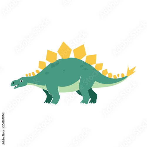 Cartoon Stegosaurus Dinosaur Vector Illustration