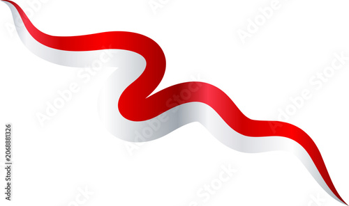 Obraz na płótnie Indonesian Flag Ribbon Decoration