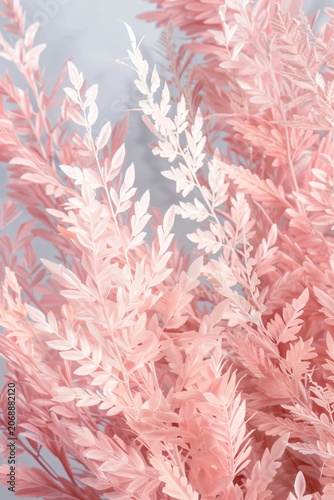 Soft pink and white decorative leaves with a dreamy pastel look, creating a gentle floral background for spring and beauty themes.