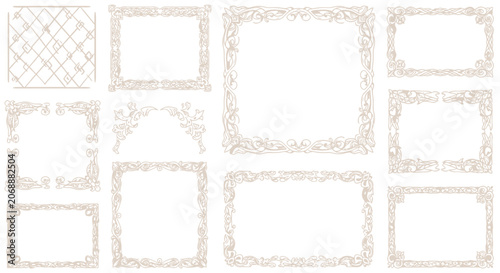 Isolated Elegant Ornamental Frames and Borders Collection