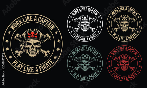 Photography Pirate Skull EPS, Pirate Ship VECTOR, Treasure Chest EPS, Pirate Hat VECTOR, Par