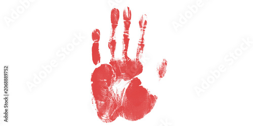 Foto Red handprint on transparent background for symbolic or artistic use in various