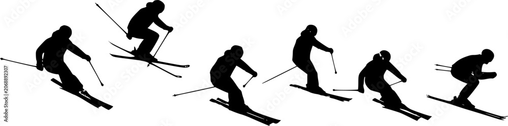 Fototapeta premium ski silhouettes 