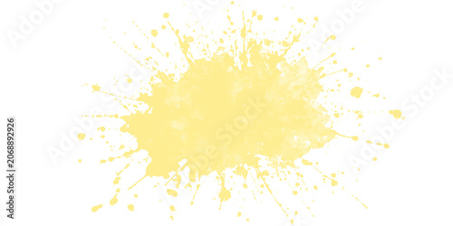 Konstfotografi Yellow watercolor splash isolated on transparent background