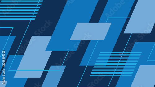Modern blue sports background with geometric panels and futuristic athletic style.