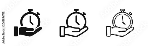Konstfotografi Stopwatch in Hand Icon Set