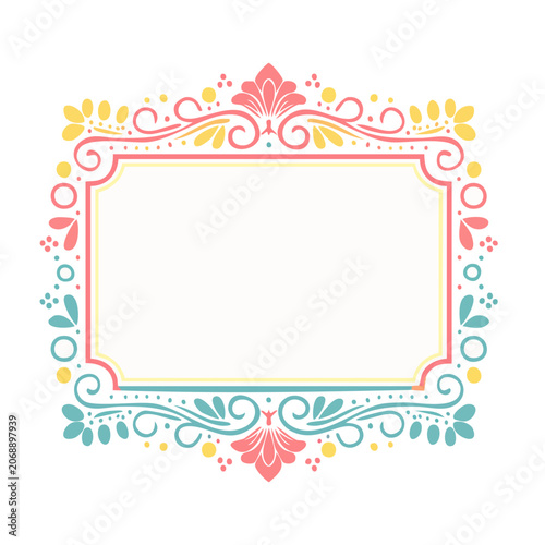 Pink and blue mandala floral vector design
