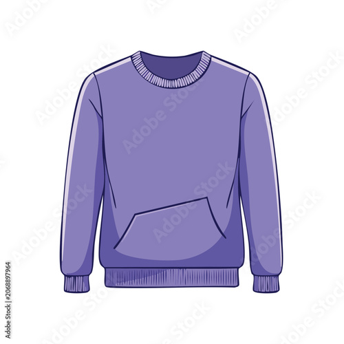 Purple hoodie flat vector illustration