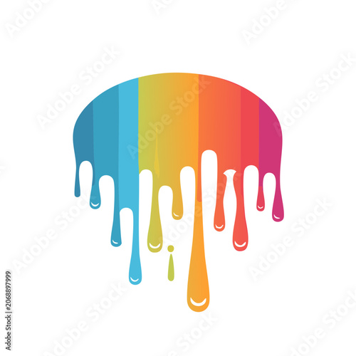 Rainbow Paint Drip Vector Illustration