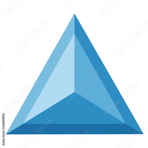 Blue Gradient Pyramid Vector Icon