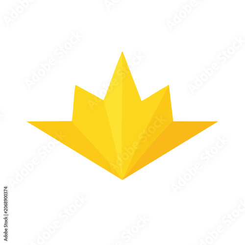 Yellow geometric crown vector icon