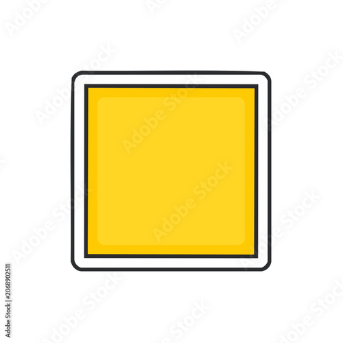 Yellow Square Flat Vector Icon