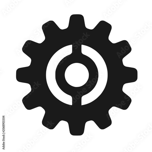 Simple black icon, illustration, vector, isolated, gear, flat, design, symbol, equipment, sign, graphic, background, concept, yellow, technology, wheel,mechanical gear wheel sign vector design element