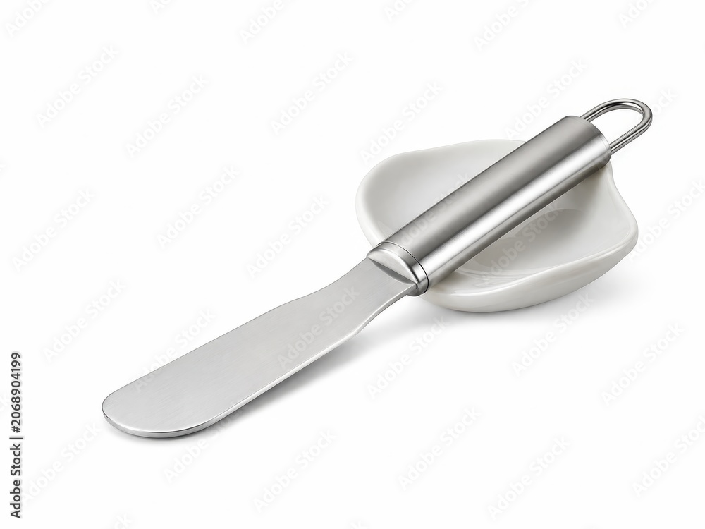 Fototapeta premium Kitchen utensil with ceramic rest professional product photo with clean styling natural light premium detail and minimal composition for clean design and advertising