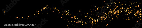 Golden stardust flourish with luminous glitter trail and elegant radiant glow. Transparent background. PNG