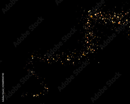 Bright gold dust explosion with radiant starbursts and luxury festive illumination. Transparent background. PNG