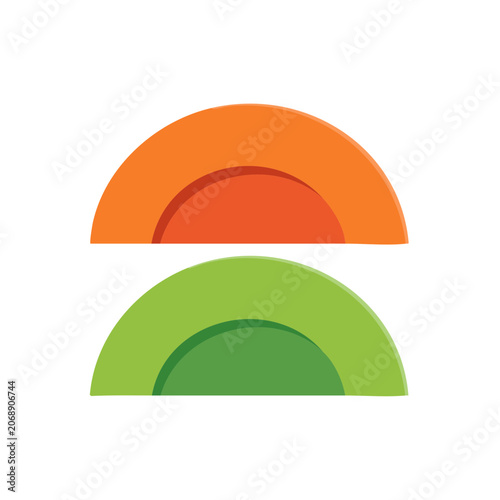 Stacked Gradient Semicircle Layers Vector