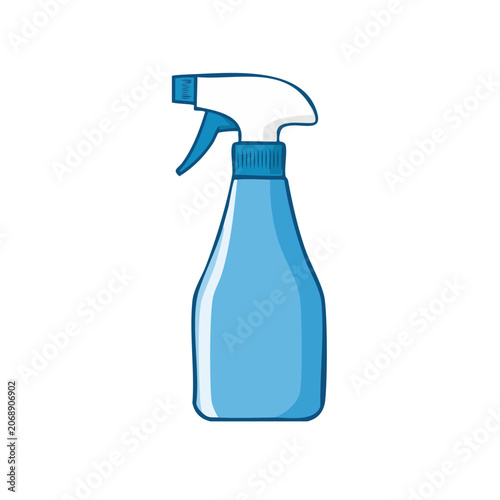 Blue spray bottle vector illustration