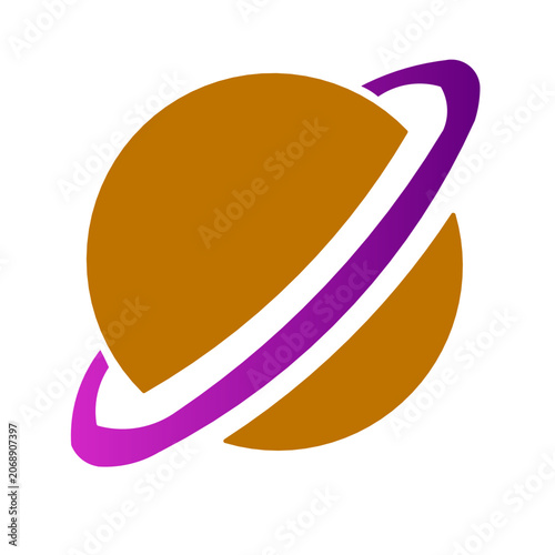vector illustration of an orange planet