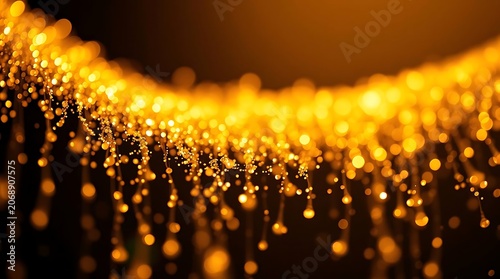 Golden Light Particles with Abstract Strands.