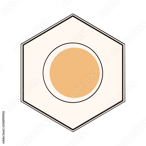 Minimalist Hexagon with Circle Vector Icon