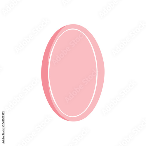Pink oval geometric shape vector