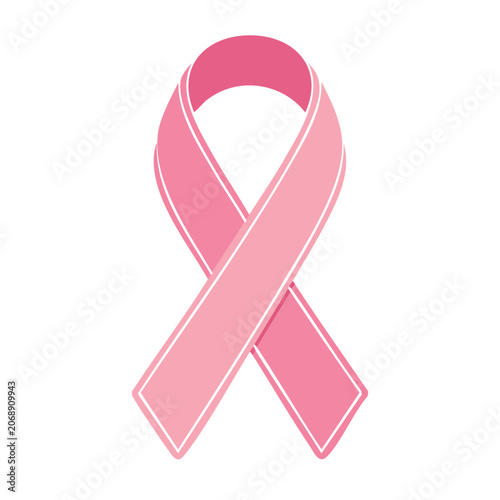 Pink ribbon symbol for breast cancer awareness