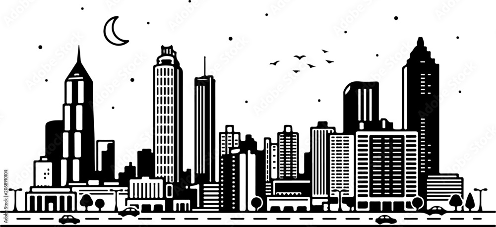 Fototapeta premium Atlanta skyline silhouette vector illustration