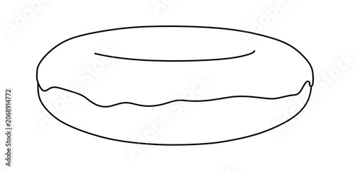 Simple line drawing of a glazed donut