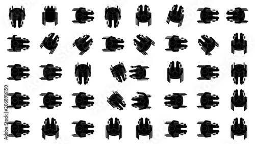 Handicap Wheelchair Top View CAD Blocks Vector Pack for Accessible Space Planning