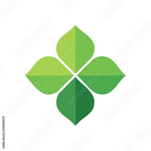 Four Leaf Clover Flat Vector Icon