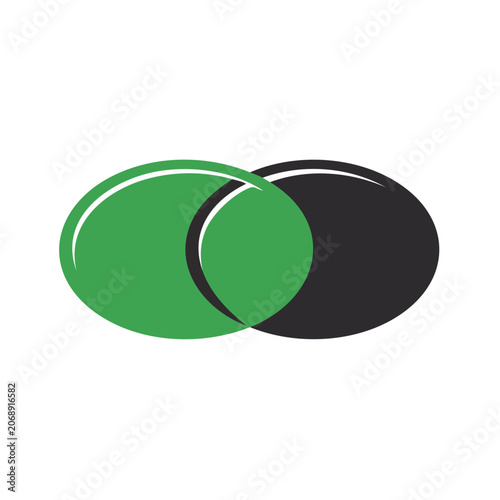 Green and Black Overlapping Circles Vector