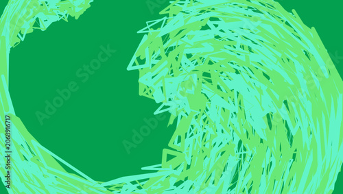 Green wave, swirling motion, abstract background, vector illustration