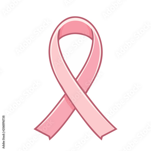 Pink ribbon symbol for breast cancer awareness