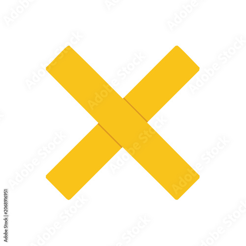 Yellow Cross Vector Icon