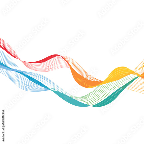 Abstract colorful wave lines vector design